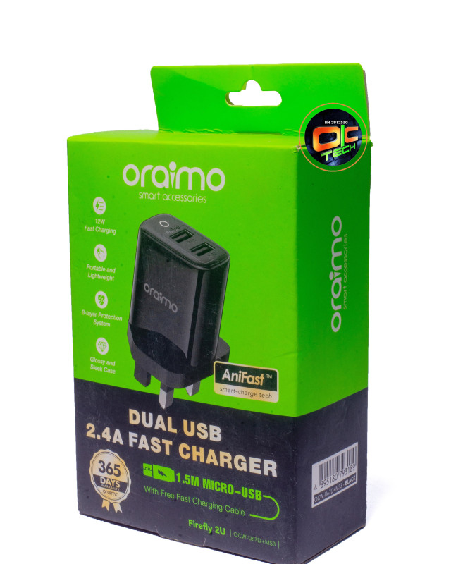 ORAIMO 2 PORTS MICRO CHARGER OCW-U67D+M53